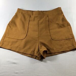 Brown Gold Coquette Feminine Dressy Pull on Shorts Stretchy Size M